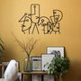 Wallity Damophilus Escultura de Pared de Metal Negra